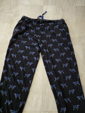 ​Columbia Mens Pajama Pants XXL Black Blue Dog Print Soft Flannel Fleece Lounge